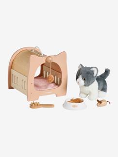 Jouet-Jeux d'imitation-Set animal de compagnie Chat + accessoires en bois FSC®