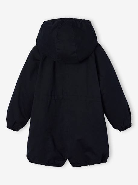 Parka fille à capuche doublée imitation fourrure bois de rose+camel+marine+noir+prune+vert foncé - vertbaudet enfant 