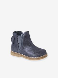Chaussures-Chaussures bébé 17-26-Boots bébé fille cuir zippées