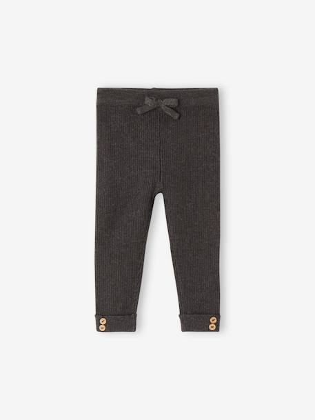 Legging en tricot bébé beige+rose poudré+vert de gris - vertbaudet enfant 