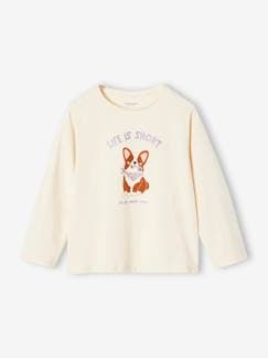 -T-shirt motif chien manches longues fille