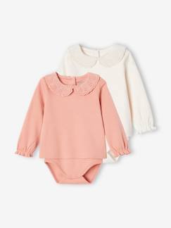 - Set van 2 T-shirt rompertjes baby van biokatoen