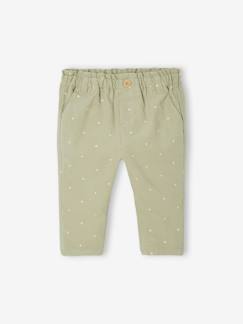 Pantalon paperbag en velours bébé  - vertbaudet enfant
