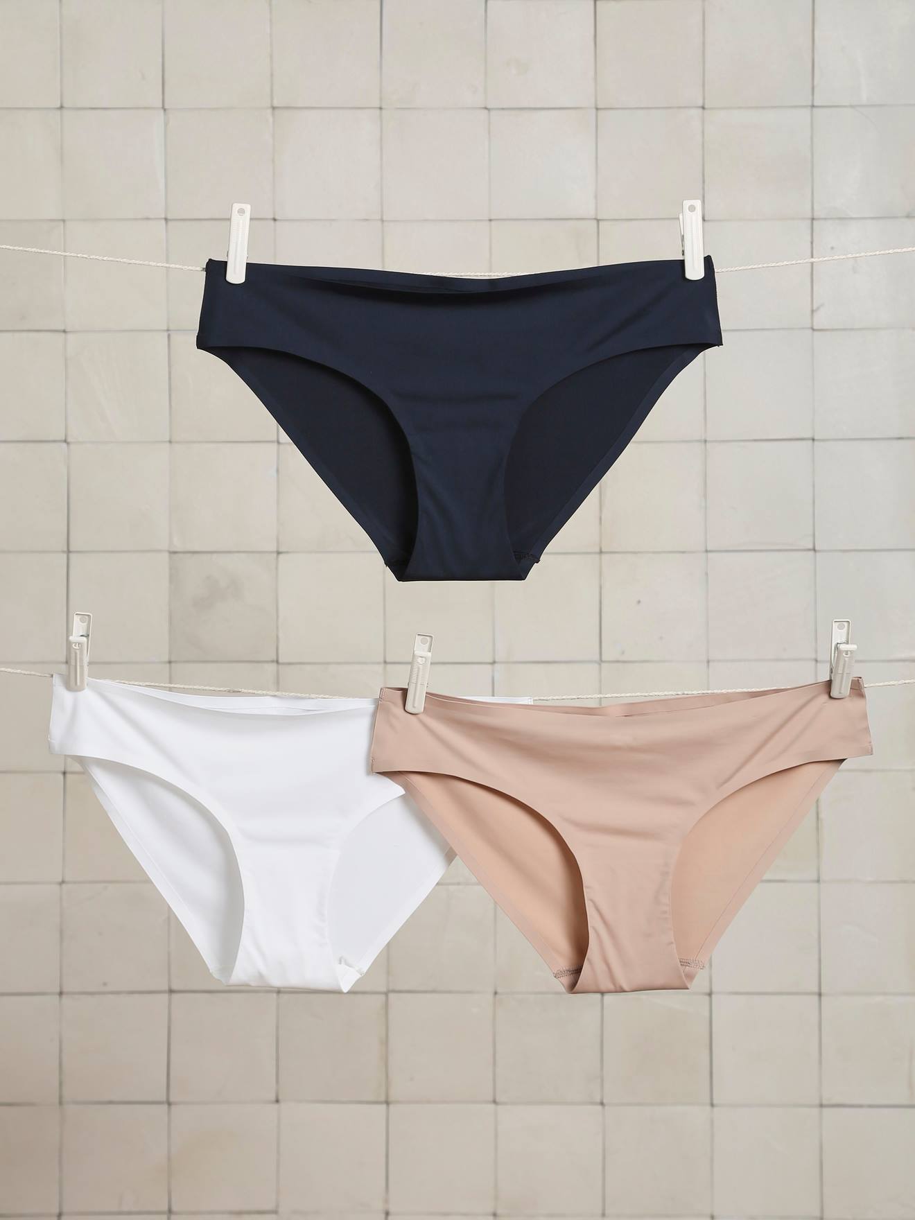 Vertbaudet Set Met 3 Naadloze Zwangerschapsonderbroeken Van Microvezel Beige