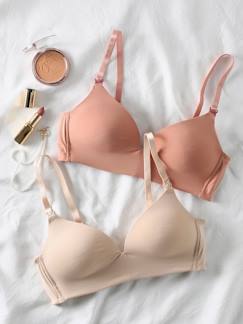 Vêtements de grossesse-Lingerie-Soutien-gorge-Lot de 2 soutiens-gorge grossesse et allaitement en microfibre et dentelle