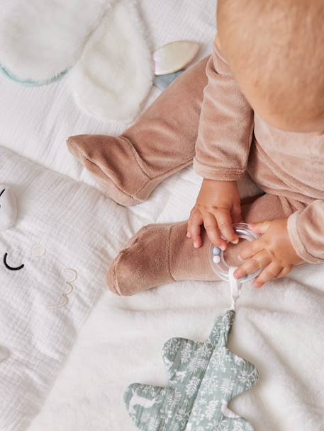 Tapis d'éveil moelleux et ludique blanc+bleu+rose+rouge - vertbaudet enfant 