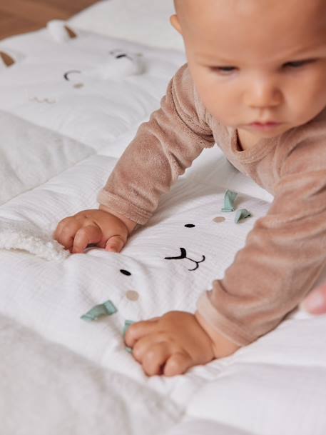 Tapis d'éveil moelleux et ludique blanc+bleu+rose+rouge - vertbaudet enfant 