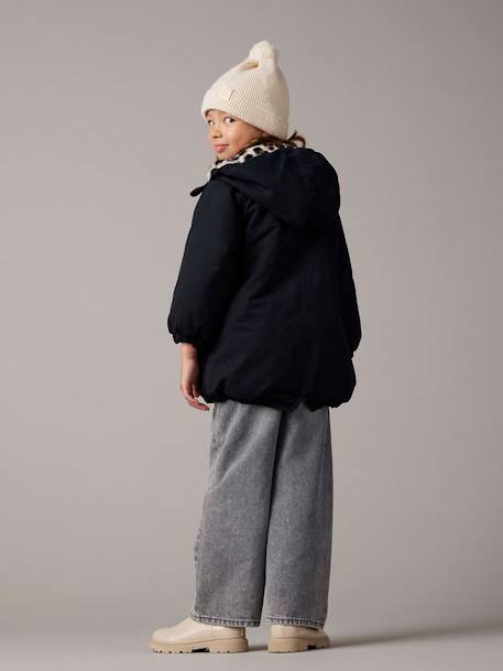 Parka fille à capuche doublée imitation fourrure bois de rose+camel+marine+noir+prune+vert foncé - vertbaudet enfant 