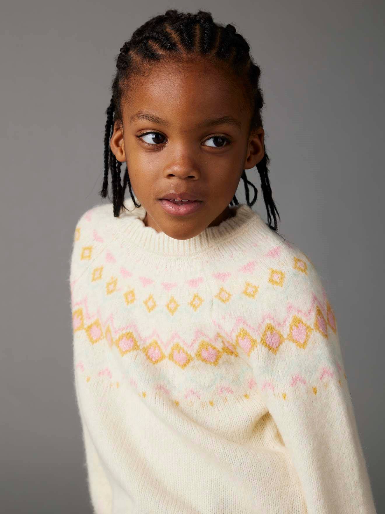 Pull Garçon Jacquard Vertbaudet – Blanc, Motifs Jacquard – 60% Coton, 40% Acrylique – Taille 12 Ans