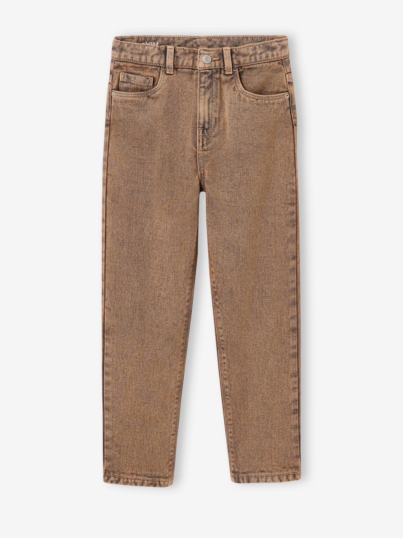 Vertbaudet Overgeverfde Mom-jeans Voor Meisjes Cappuccino