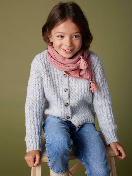 Fille-Gilet fille loose maille mousseuse 