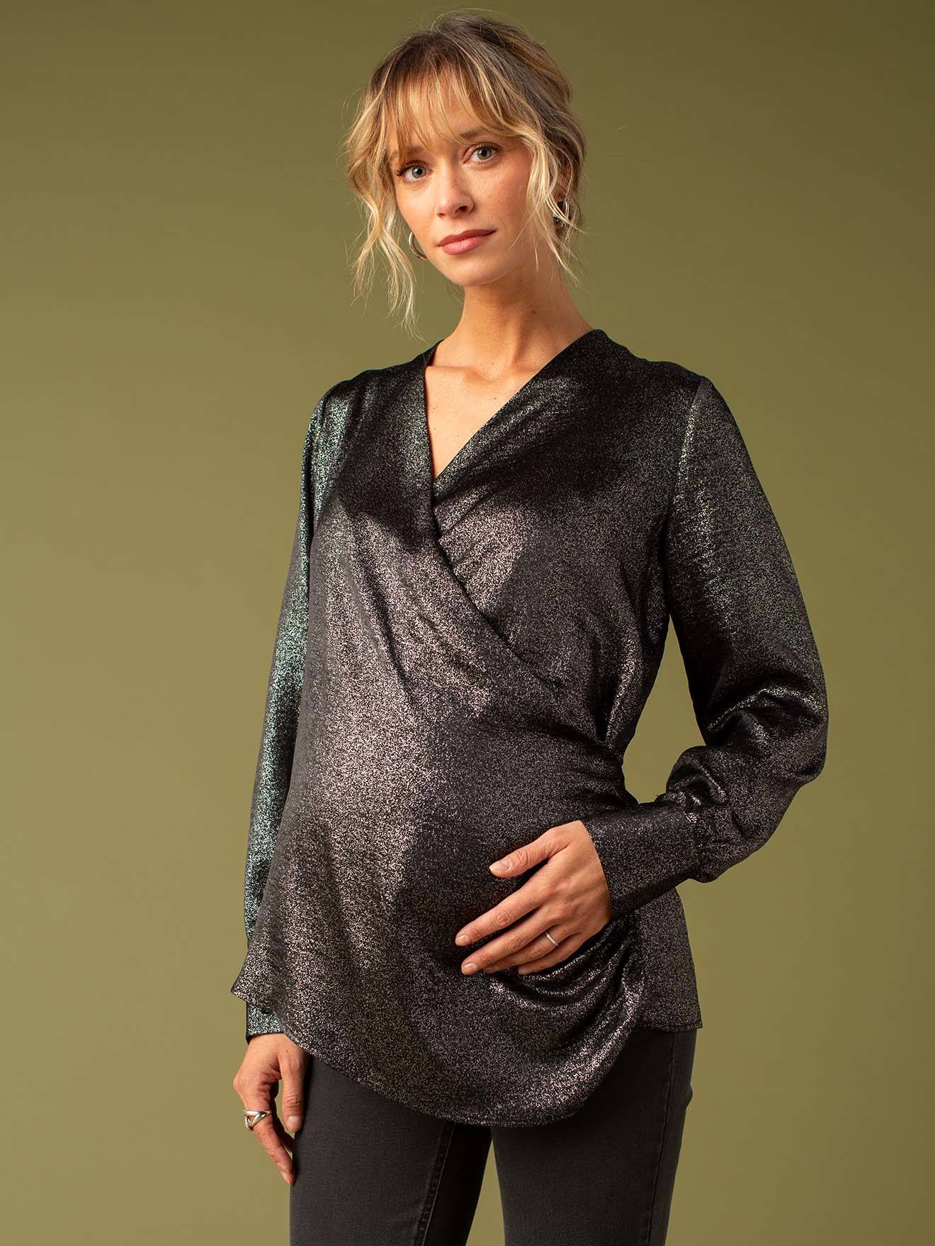 Zwangerschapsblouse Met Iriserend Effect Envie De Fraise Zwart