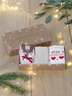 Fille-Sous-vêtement-Chaussettes-Coffret de Noël lot de 3 paires de chaussettes
