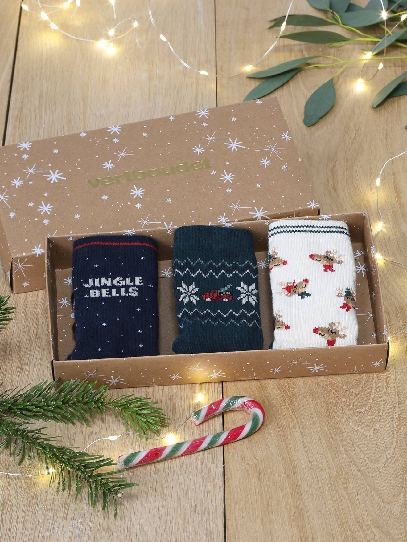 Vertbaudet Set Van 3 Paar Kerstsokken Voor Jongens. Dennen