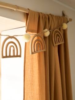 Linnengoed en decoratie-Decoratie-Slinger met pompons en regenboog van rotan