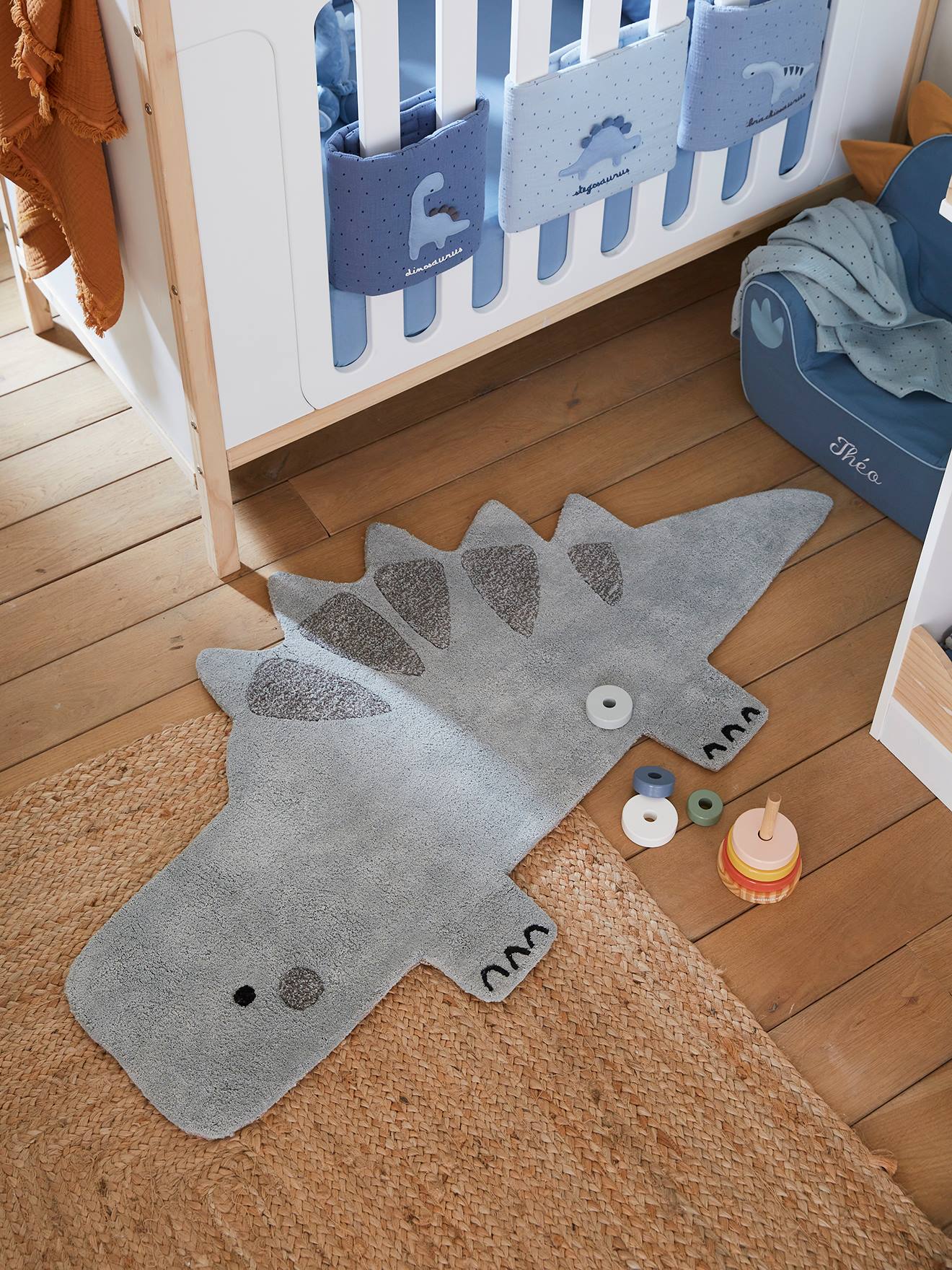Vertbaudet Tapijt Kleine Dino Kaki Groen