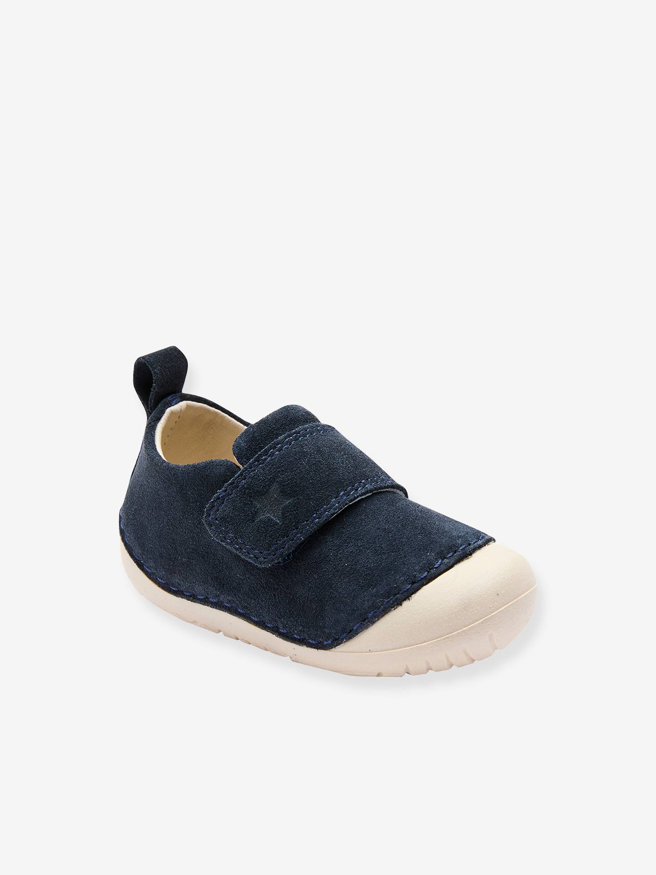 Vertbaudet Soepele Babyslofjes Met Klittenband Marineblauw