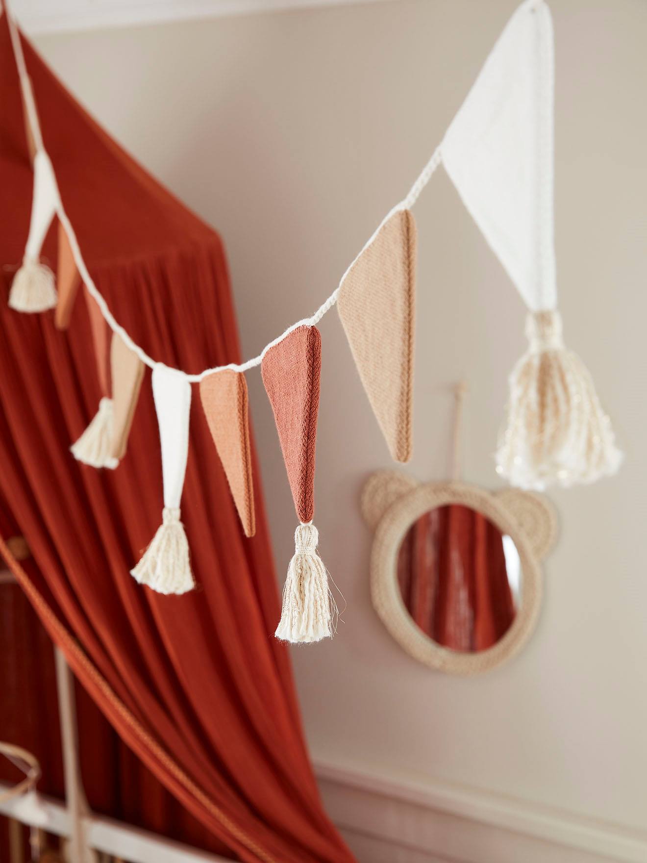 Vertbaudet Vlaggetjesslinger Van Tricot Beige /meerkleurig