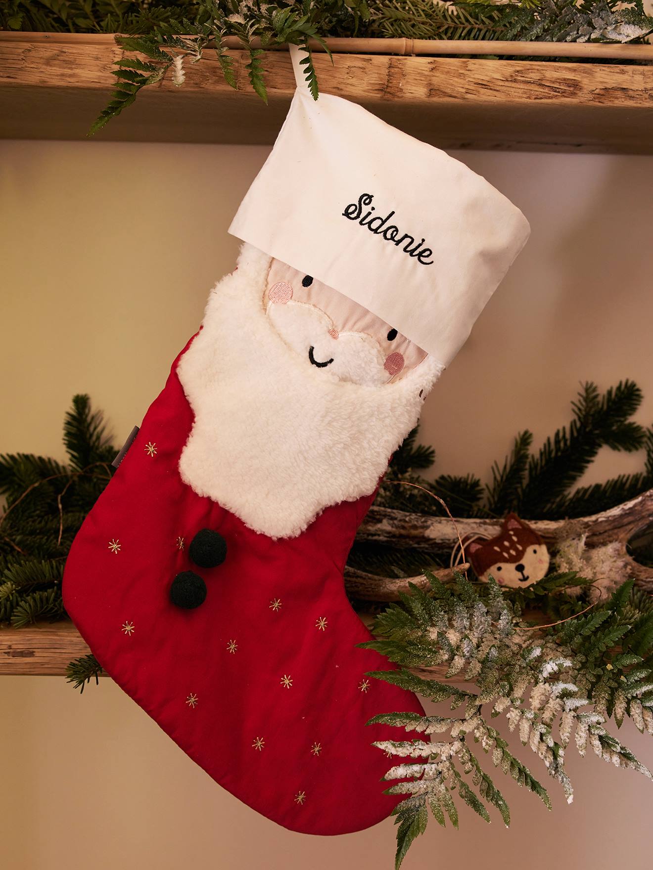 Vertbaudet Personaliseerbare Kerstsok Kerstman Rood