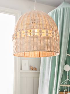 - Rotan lampenkap met houten ballen