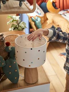 Linnengoed en decoratie-Bedlampje met geborduurde stippen