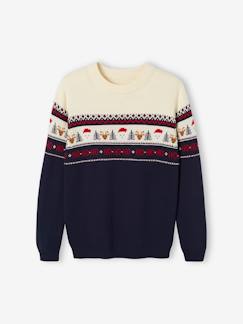 Vêtements de grossesse-Pull jacquard de Noël adulte capsule famille