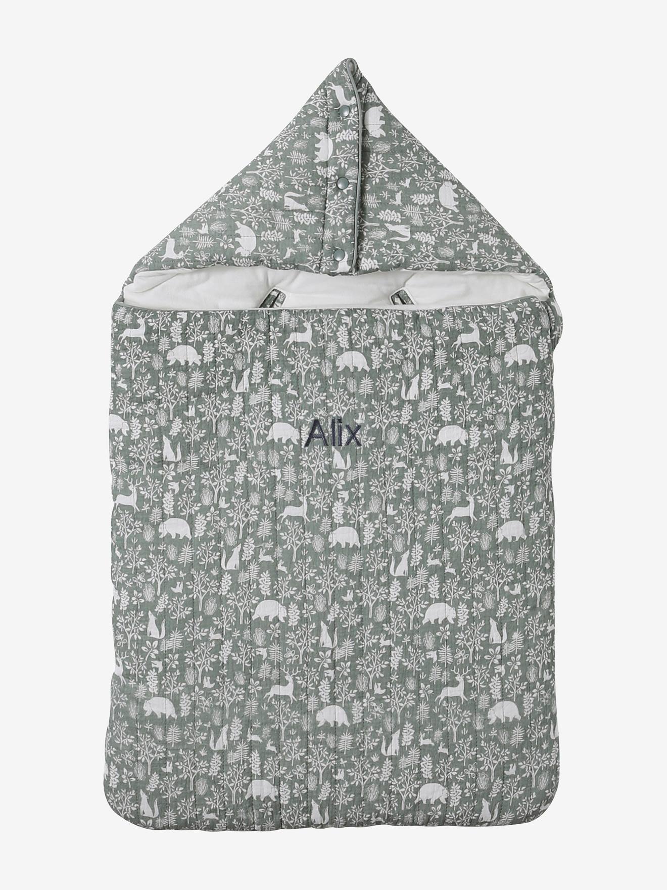 Vertbaudet Engelennest Kleine Dino Van Hydrofiel Doek Ijsblauw