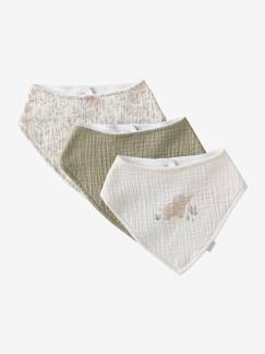Puériculture-Lot 3 bavoirs bandanas en gaze de coton