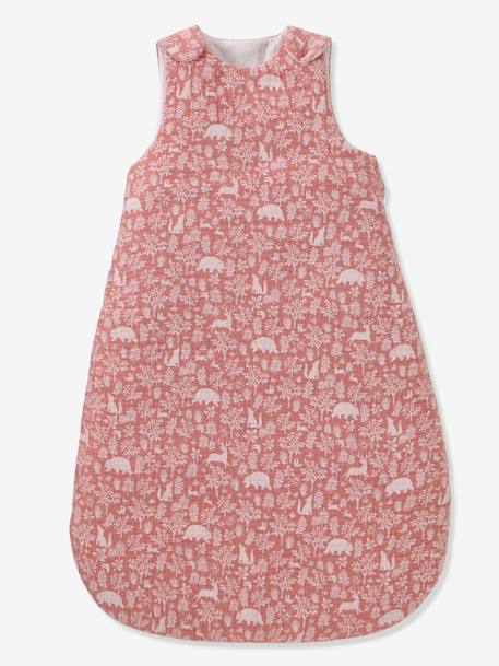 Gigoteuse sans manches en gaze de coton personnalisable DANS LES BOIS Oeko-Tex® vert sauge+vieux rose - vertbaudet enfant 