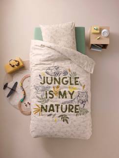Linnengoed en decoratie-Beddengoed voor kind-Set dekbedovertrek + kussensloop voor kinderen met gerecycled katoen GREEN JUNGLE