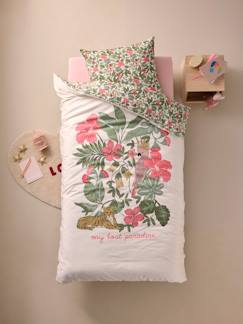 Linnengoed en decoratie-Beddengoed voor kind-Dekbedovertrekset + kussensloop kind TROPICAL, met gerecycled katoen