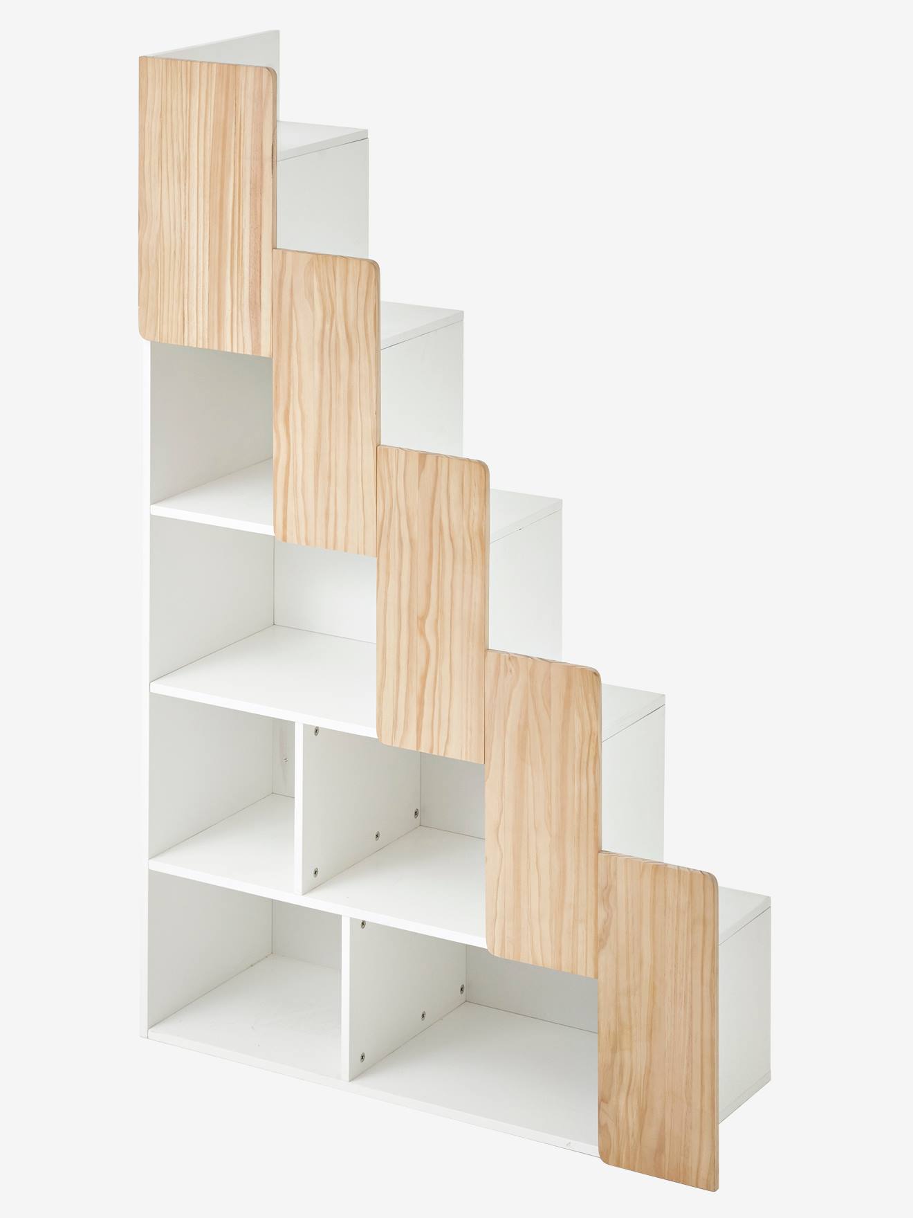 Escalier avec rangement pour combiné EASYSPACE - blanc/bois