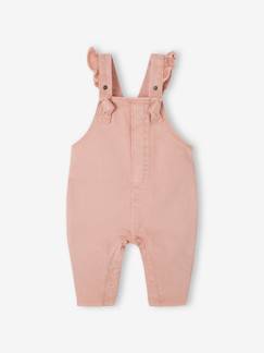 -Tuinbroek van keperstof met ruches voor baby's