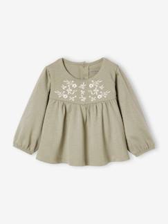 Bébé-T-shirt, sous-pull-T-shirt blouse brodé fleurs bébé