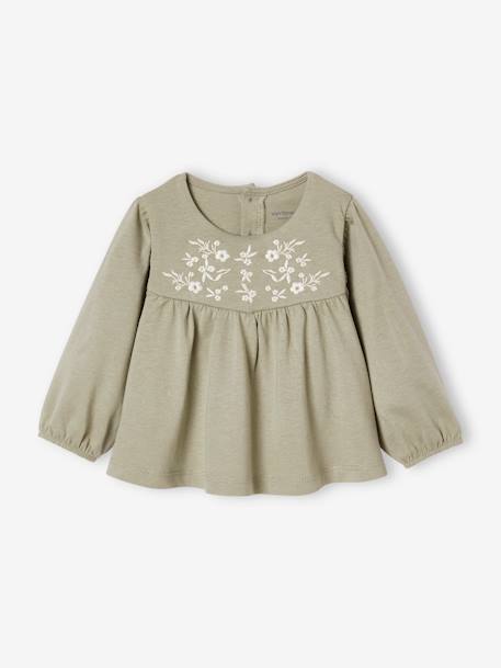 Bébé-T-shirt blouse brodé fleurs bébé