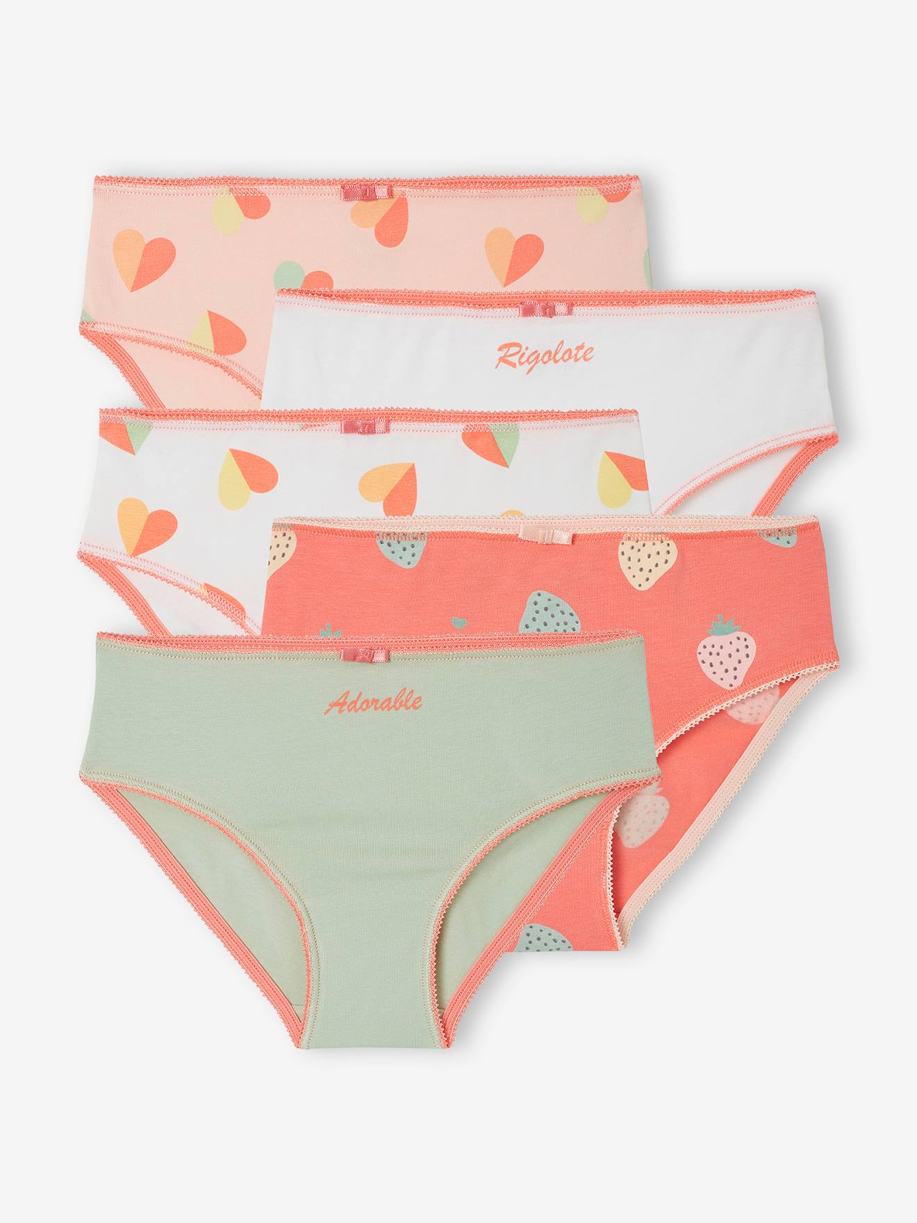 Vertbaudet Set Van 5 Meisjesonderbroeken Met Print Turquoiseblauw