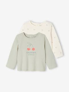 Bébé-T-shirt, sous-pull-Lot de 2 t-shirts Basics bébé manches longues