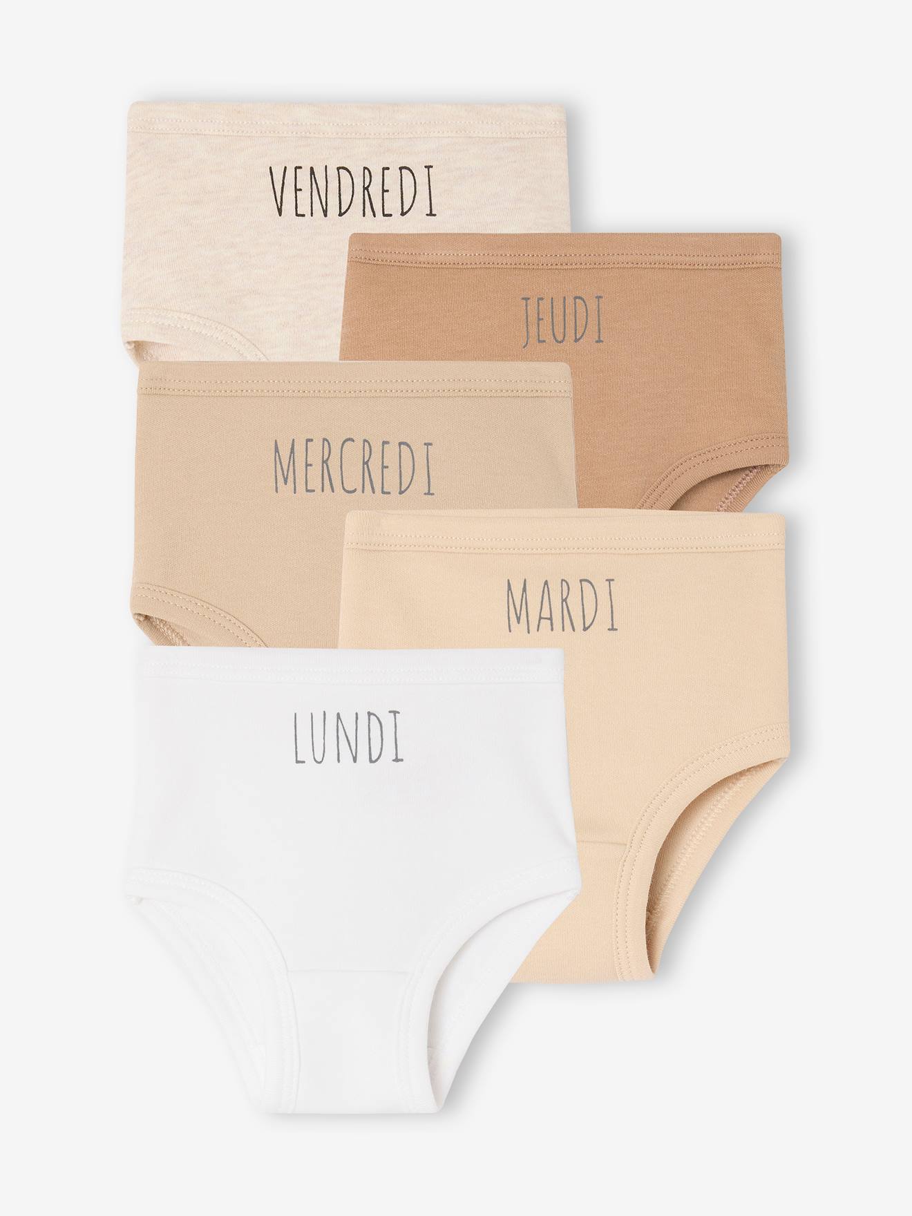 Vertbaudet Set Van 5 Babybroekjes Met 1 Voor Elke Dag Veel Wit