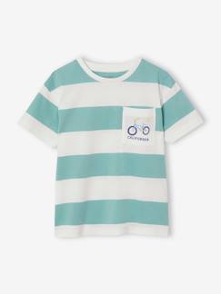 Garçon-T-shirt, polo, sous-pull-T-shirt à large rayures garçon