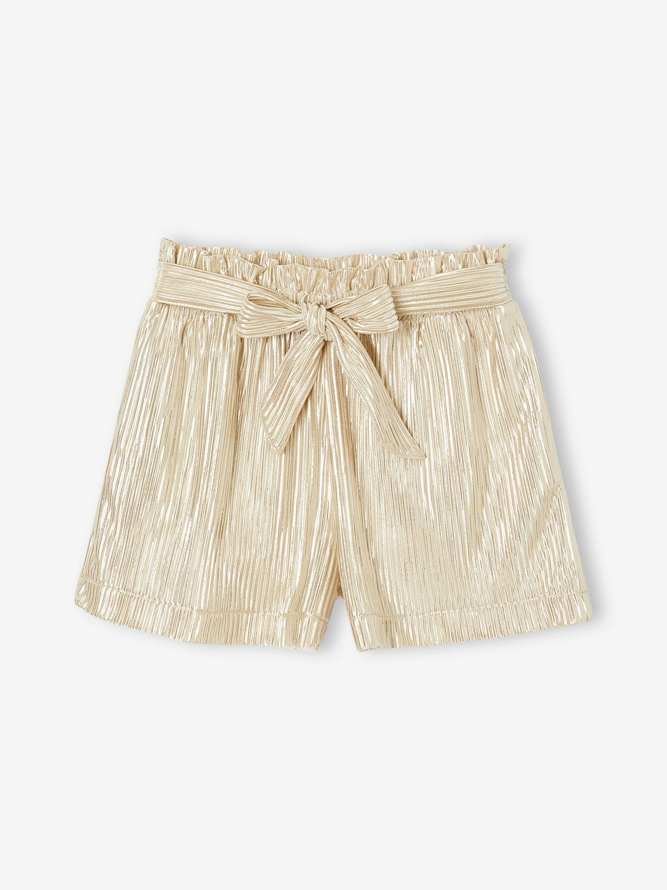 Vertbaudet Laméshort Met Geplooid Effect Voor Meisjes Goud