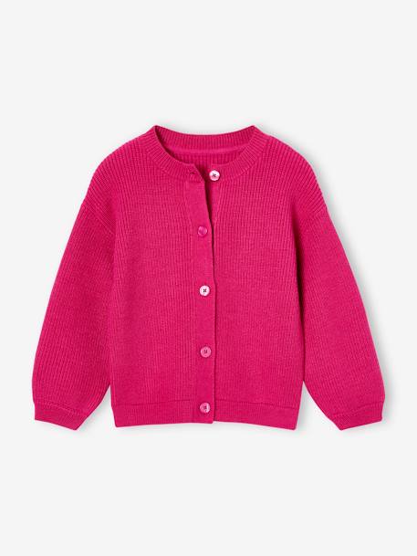 Fille-Pull, gilet, sweat-Gilet fille en côtes perlée