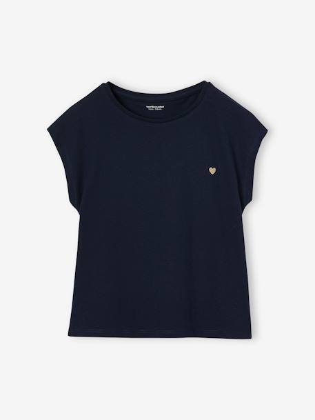 Fille-T-shirt, sous-pull-T-shirt-Tee-shirt fille uni fantaisie manches courtes personnalisable