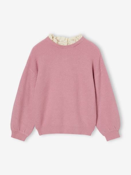 Fille-Pull, gilet, sweat-Pull col fantaisie forme loose fille