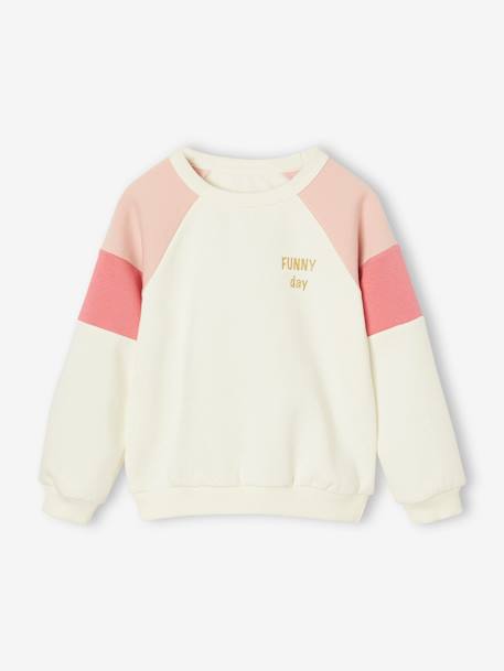 Fille-Pull, gilet, sweat-Sweat colorblock fille