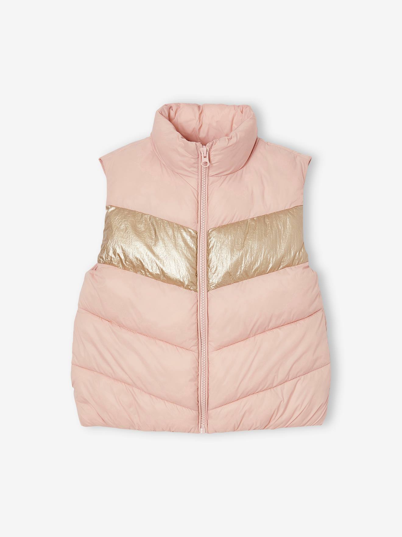 Vertbaudet Mouwloze Meisjebodywarmer In Colorblock Roze (poederkleur)