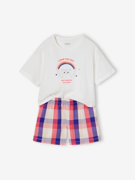 Fille-Pyjama, surpyjama-Pyjashort chat en popeline fille