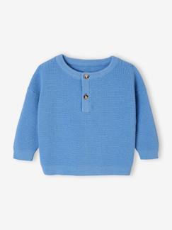 Baby-Trui, vest, sweater-Trui-Baby trui in honingraat gebreid met Tunesische hals
