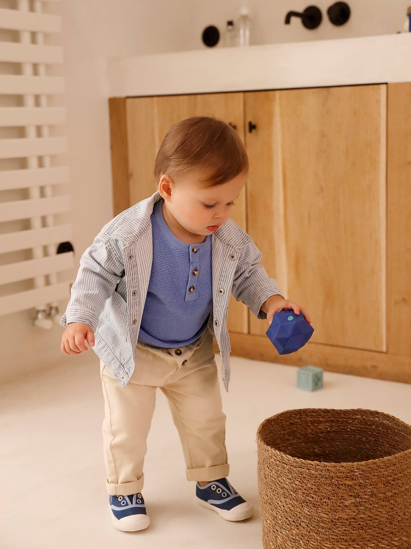 Vertbaudet Gestreept Babyvestje Blauw, Gestreept