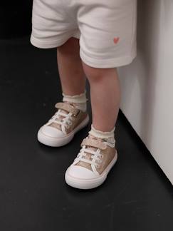Chaussures-Chaussures bébé 17-26-Basket lacets élastiqués et scratchées bébé