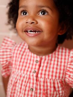 Bébé-Chemise, blouse-Blouse en seersucker vichy bébé manches courtes à volant